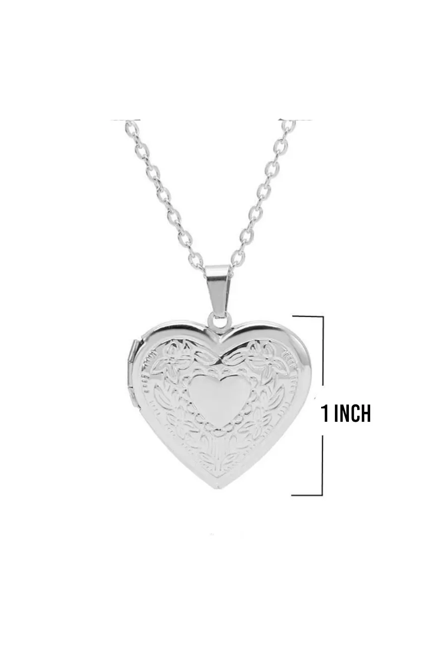 2000s Medium Heart Locket Pendant Chain Necklace - Image 3