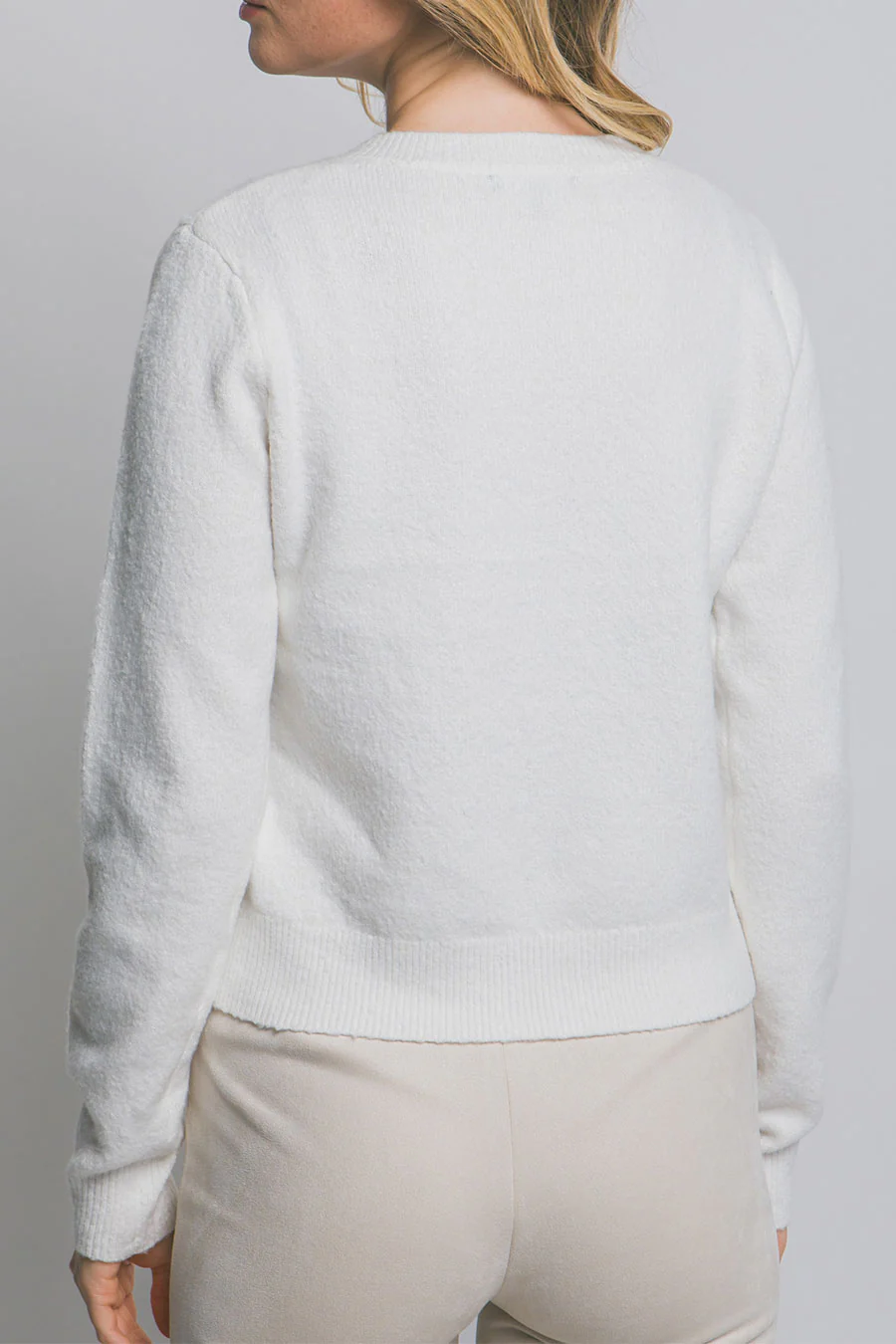 Basic Crew Neck Button-Up Sweater Cardigan - Image 16