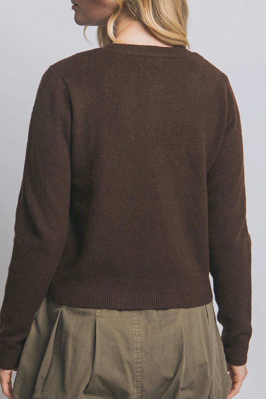 Basic Crew Neck Button-Up Sweater Cardigan - Image 17