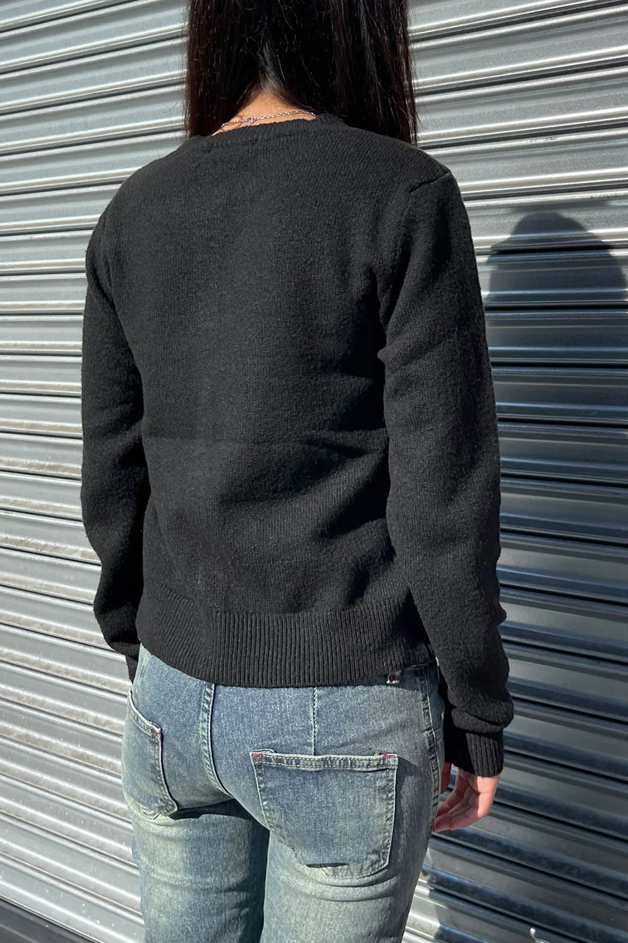 Basic Crew Neck Button-Up Sweater Cardigan - Image 6