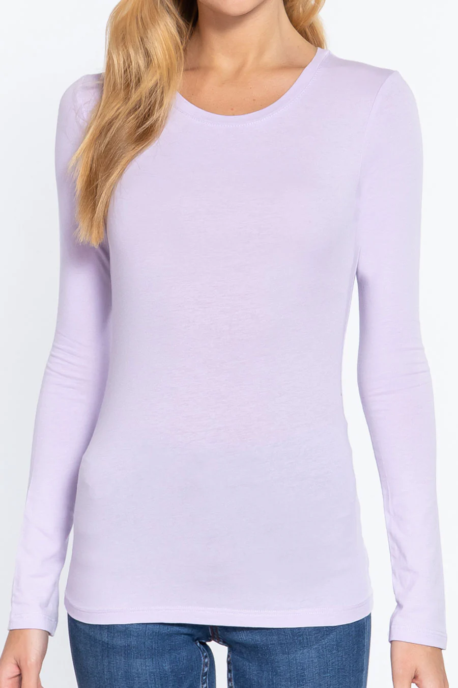 Basic Crew Neck Cotton Jersey T-Shirt Top - Image 14
