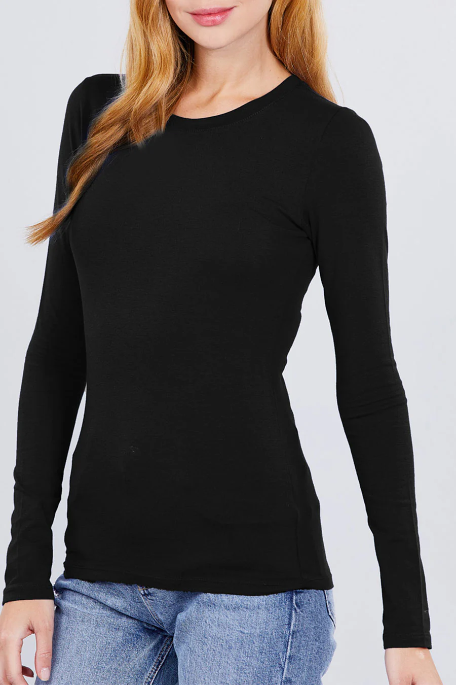 Basic Crew Neck Cotton Jersey T-Shirt Top - Image 18