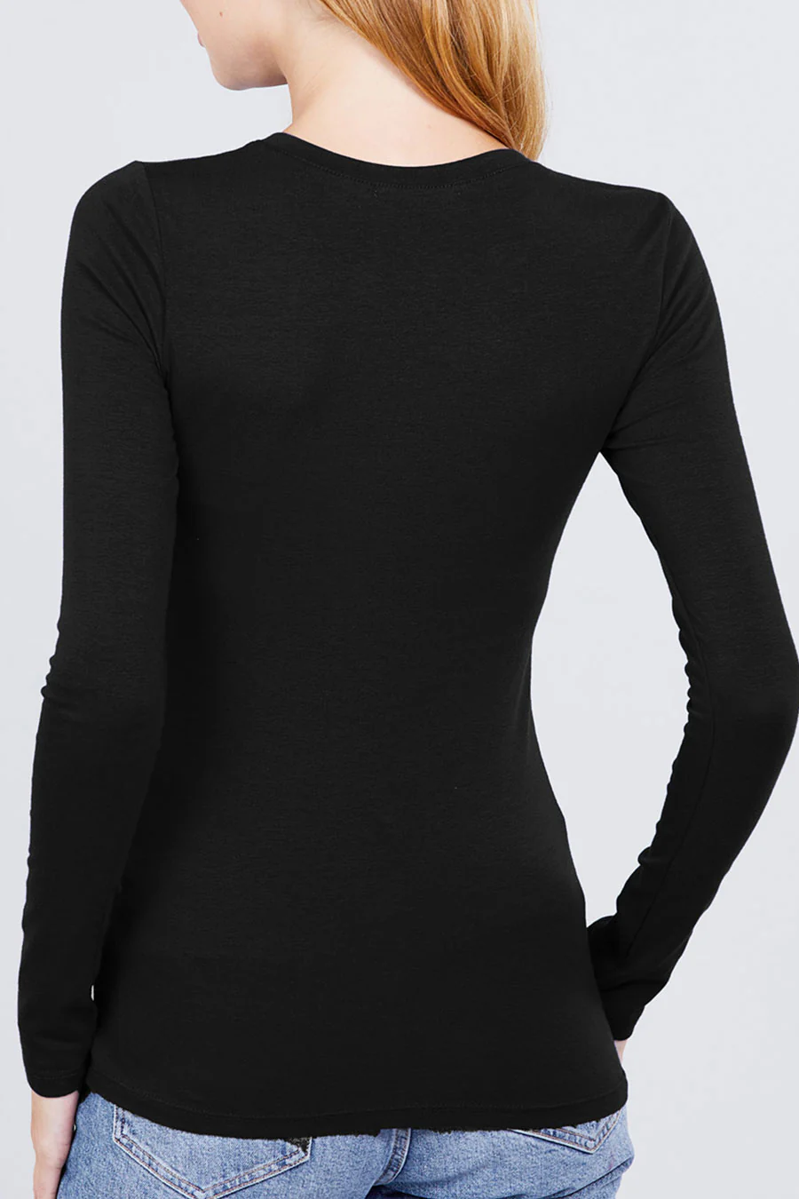 Basic Crew Neck Cotton Jersey T-Shirt Top - Image 19