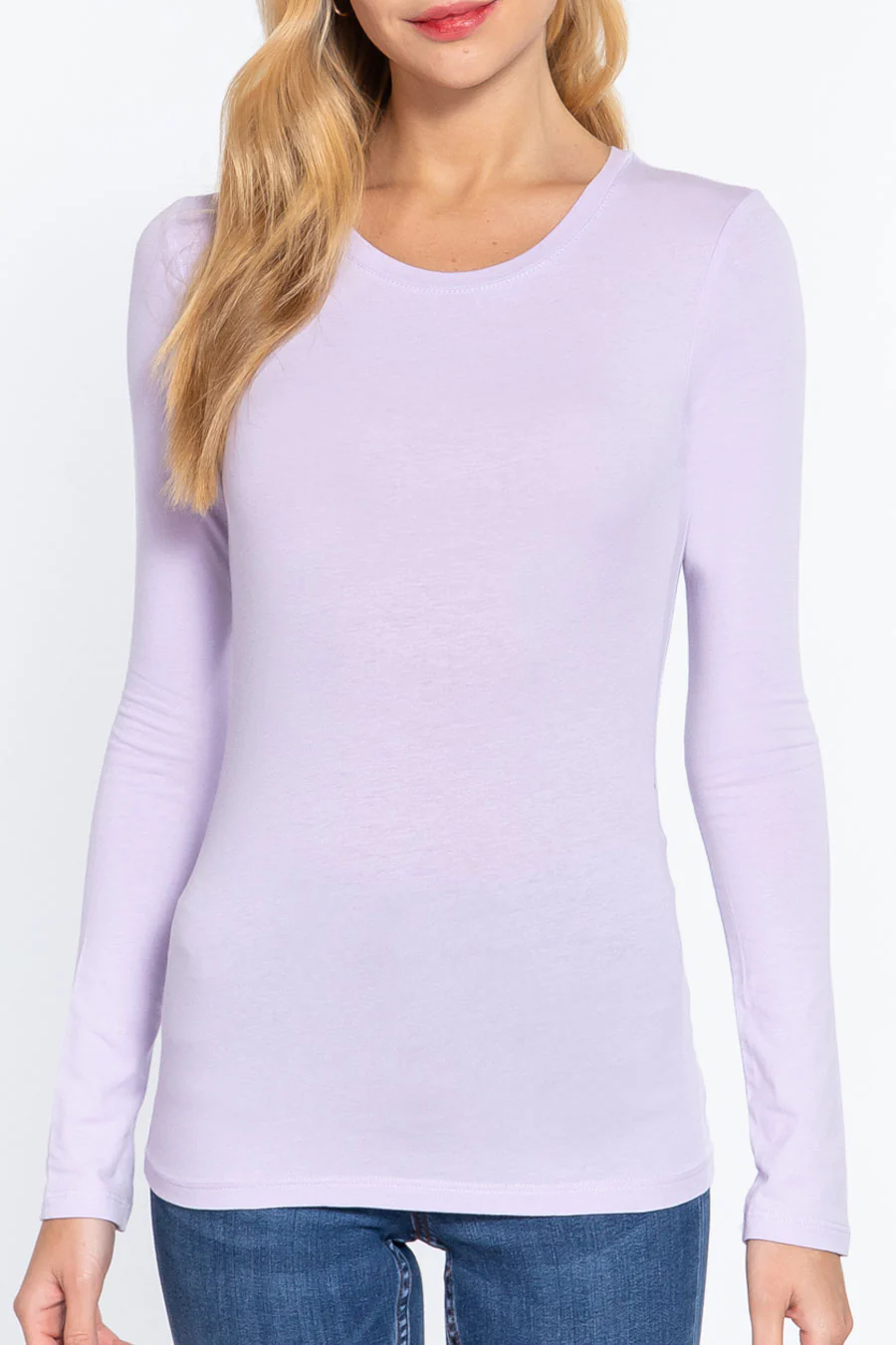 Basic Crew Neck Cotton Jersey T-Shirt Top - Image 22