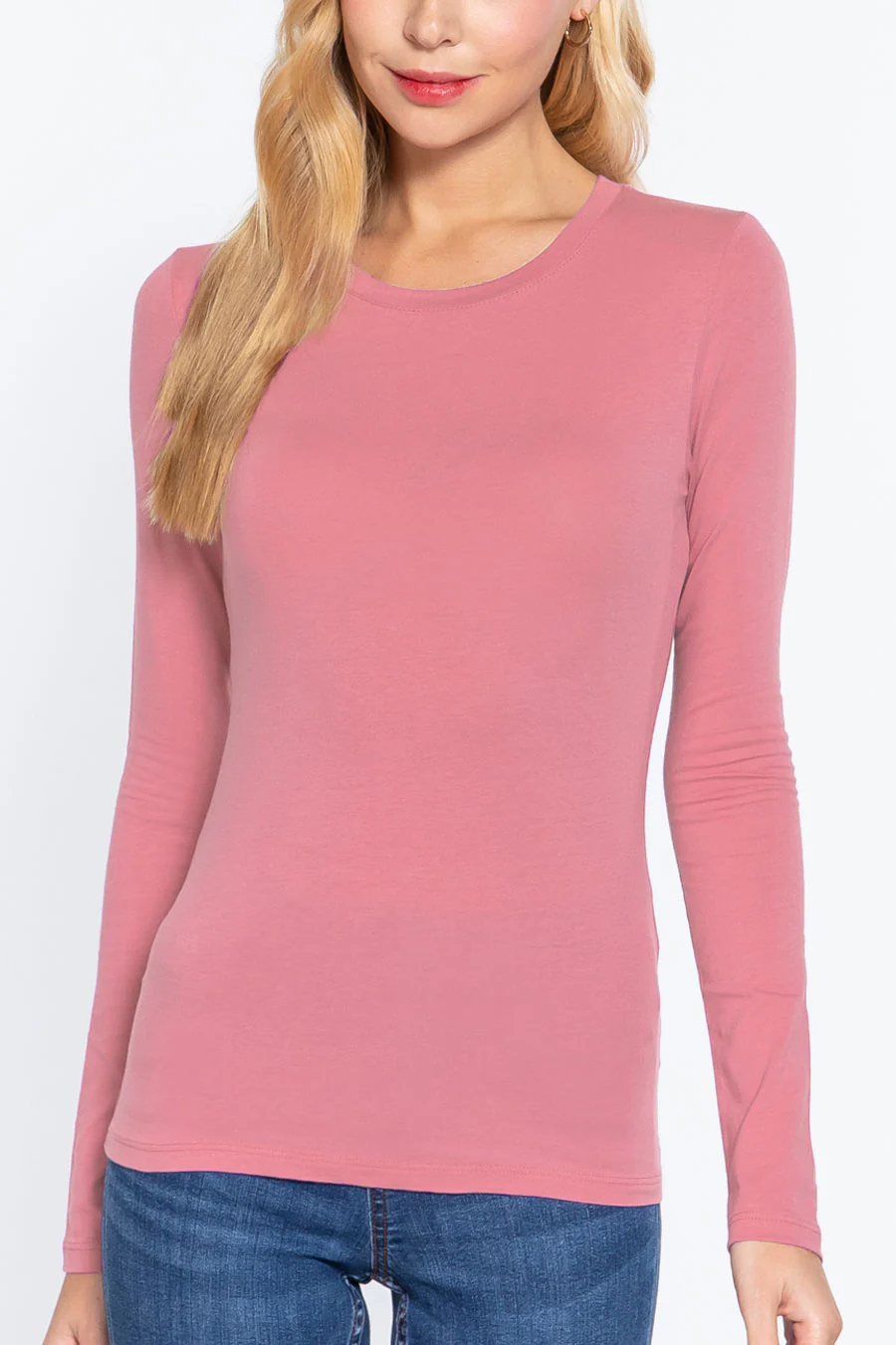 Basic Crew Neck Cotton Jersey T-Shirt Top - Image 23