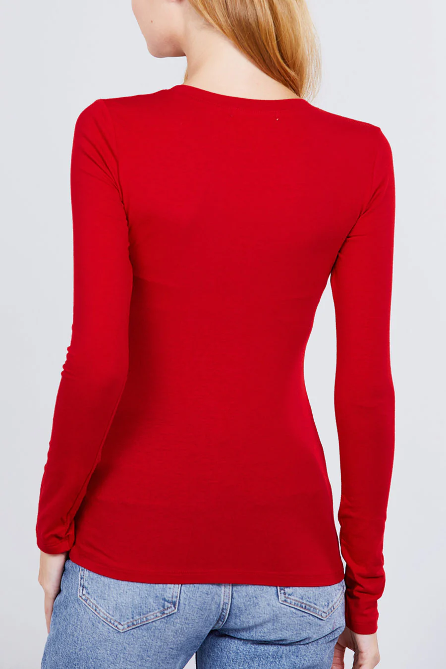 Basic Crew Neck Cotton Jersey T-Shirt Top - Image 28