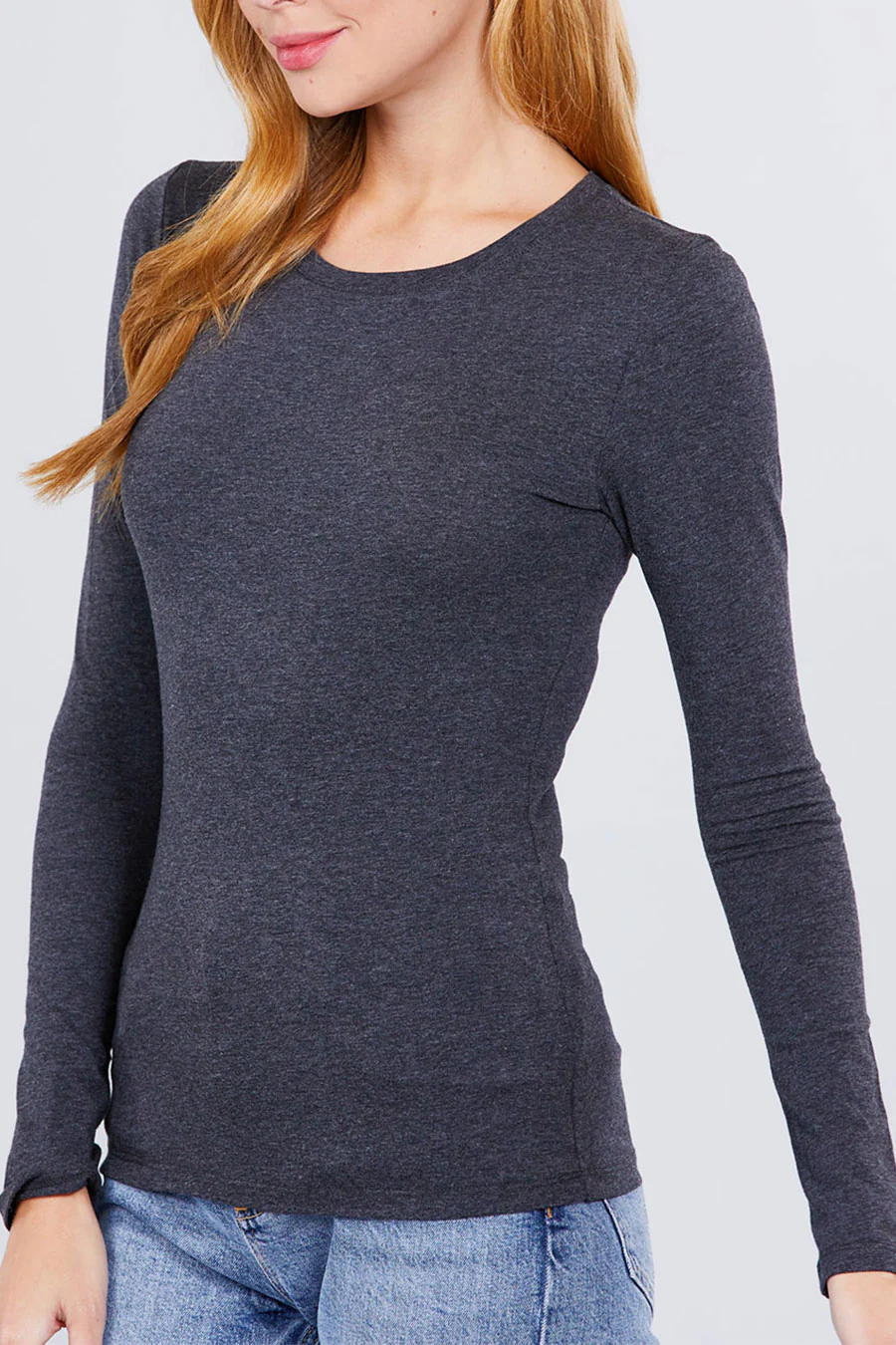 Basic Crew Neck Cotton Jersey T-Shirt Top - Image 29