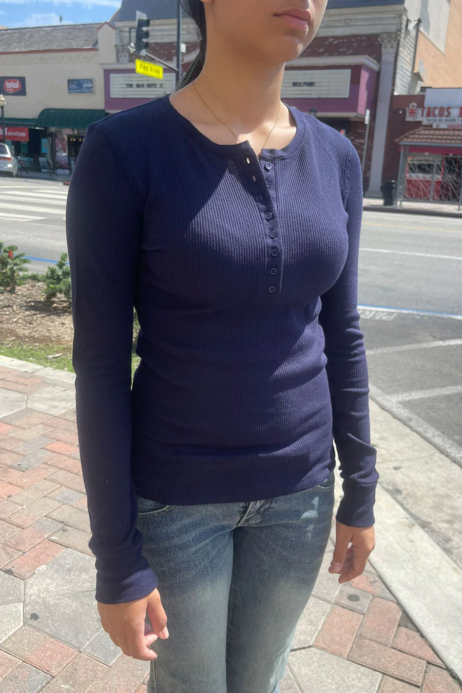 Basic Long Sleeve Henley Thermal Top - Image 15