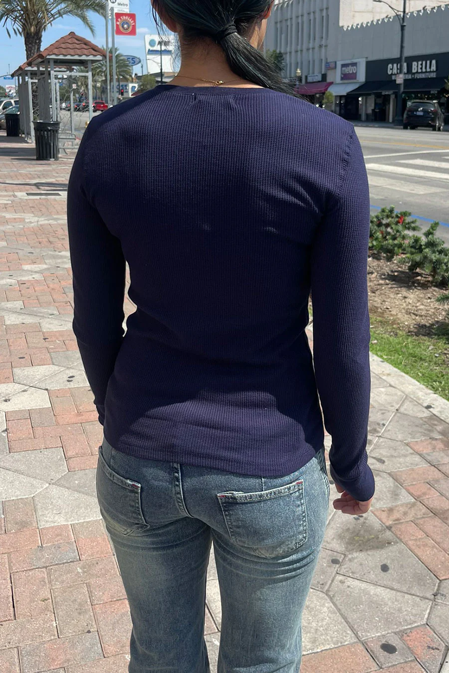 Basic Long Sleeve Henley Thermal Top - Image 17