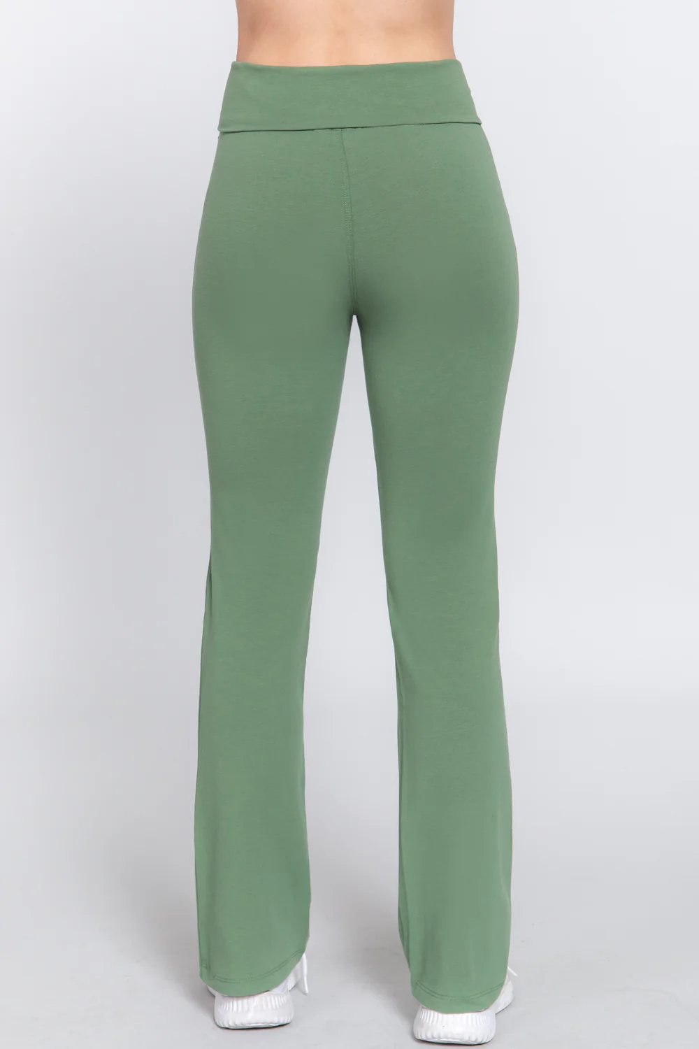 Basic Low-Rise Banded Waist Flare Yoga Pants - Image 9