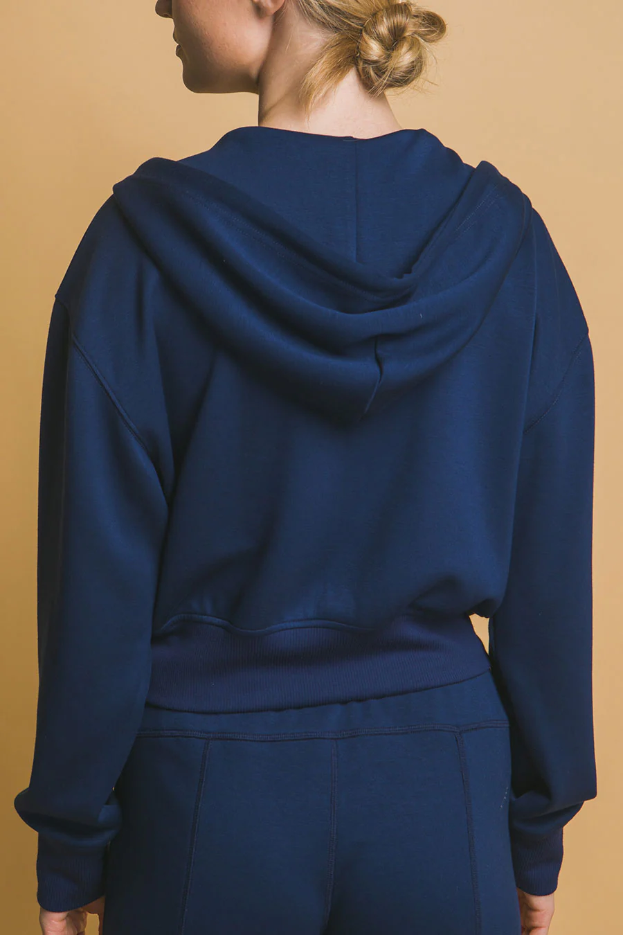 Basic Super Soft & Stretchy Sweater Front-Zip Hoodie - Image 12