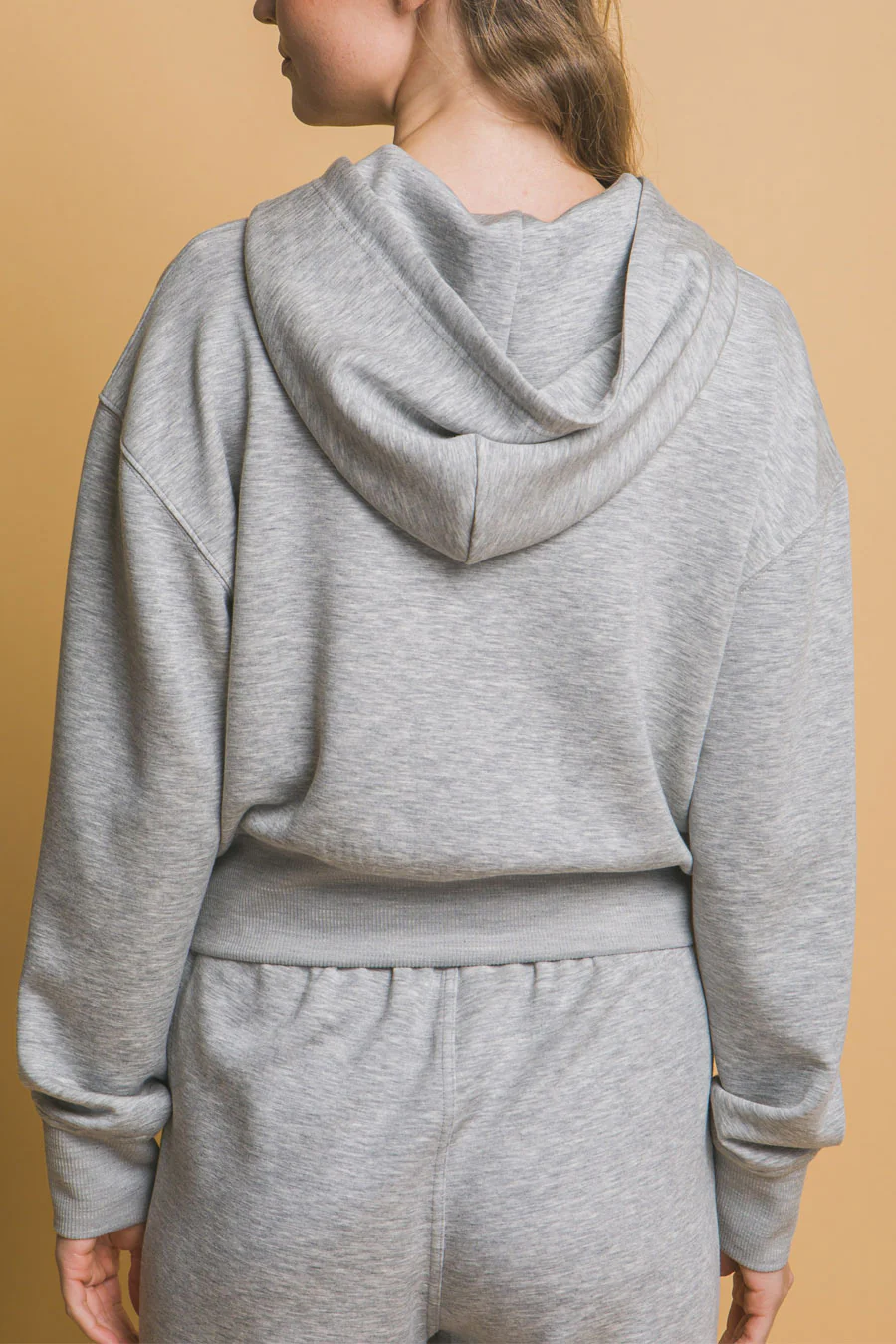 Basic Super Soft & Stretchy Sweater Front-Zip Hoodie - Image 5