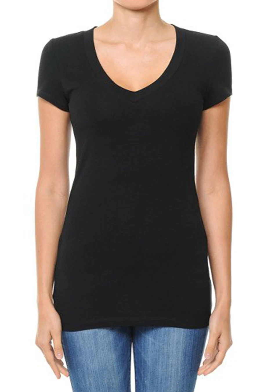 Basic V-Neck Short Sleeve Top - Image 9