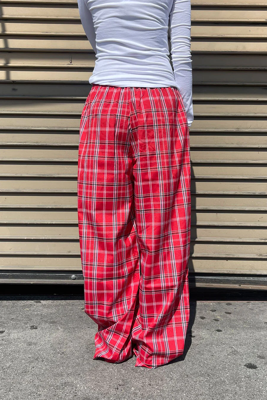 Basic Yarn-Dyed Plaid Pajama Pants with Side Pockets - Image 5
