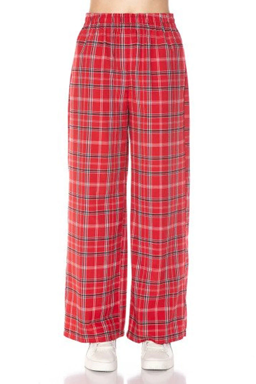 Basic Yarn-Dyed Plaid Pajama Pants with Side Pockets - Image 7