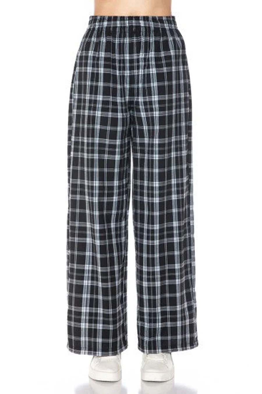 Basic Yarn-Dyed Plaid Pajama Pants with Side Pockets - Image 8