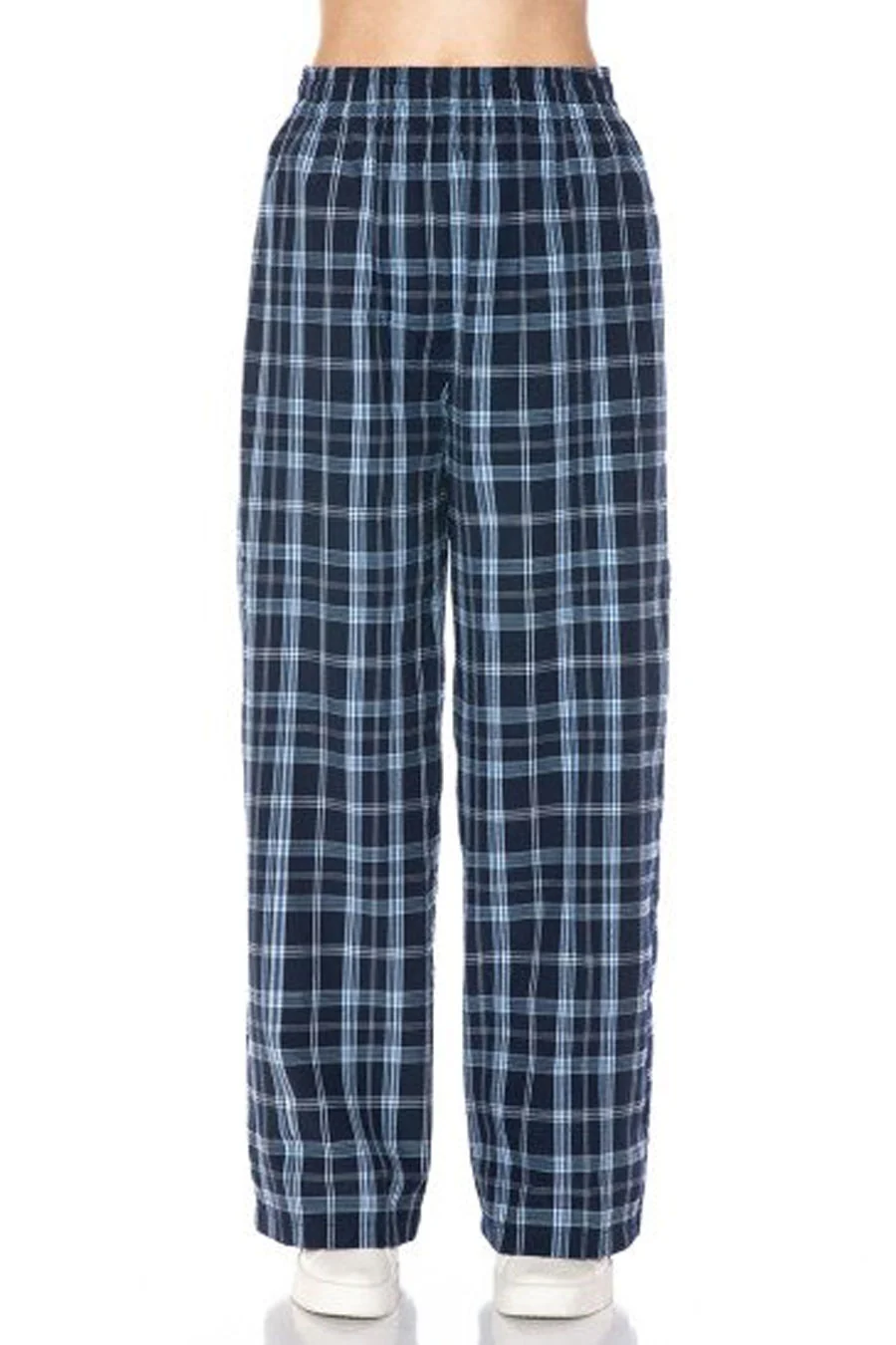 Basic Yarn-Dyed Plaid Pajama Pants with Side Pockets - Image 9
