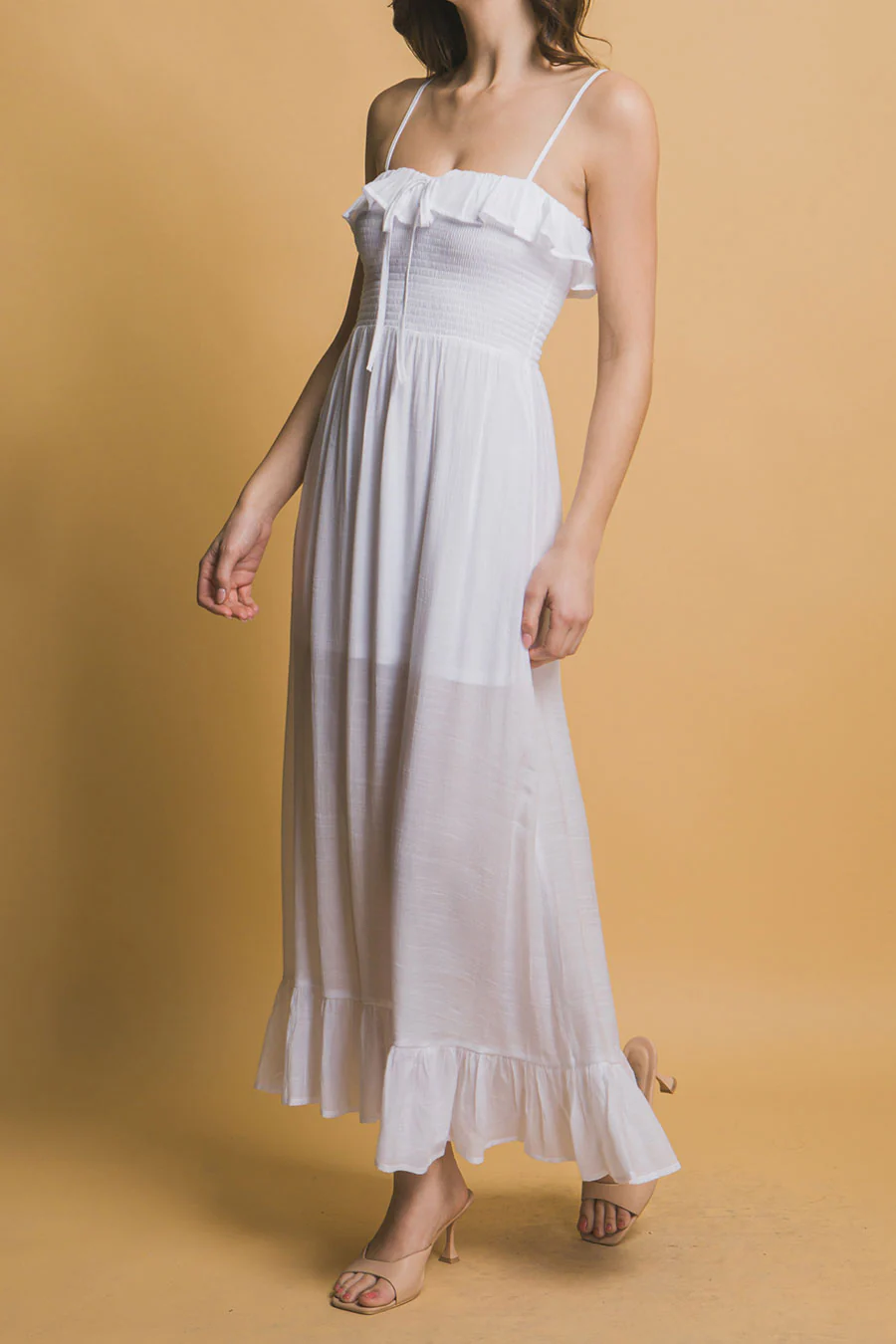 Bohemian Ruff Smocked Cami Maxi Dress - Image 6