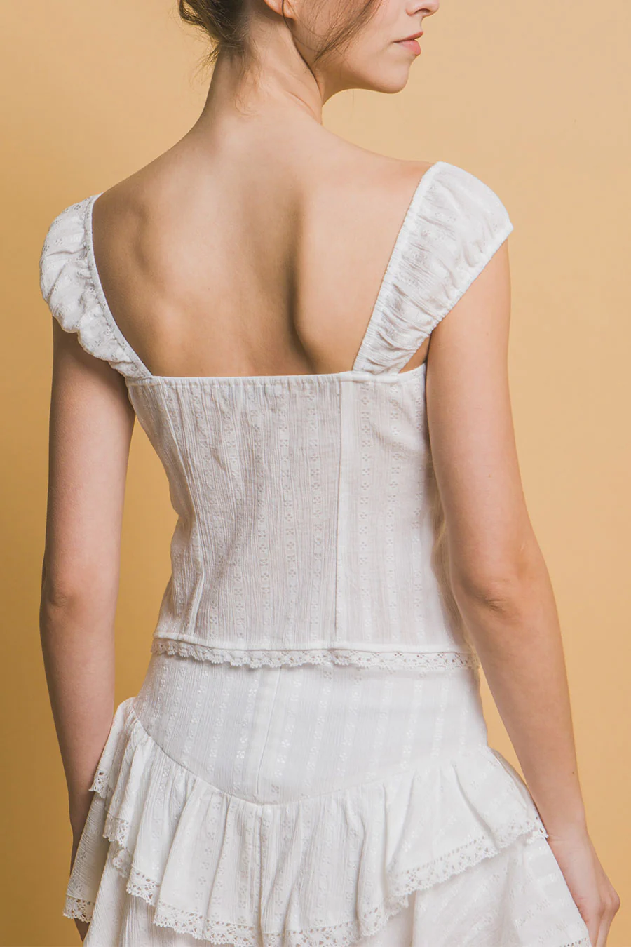 Bohemian Style Textured Tie-Front Sleeveless Top - Image 3