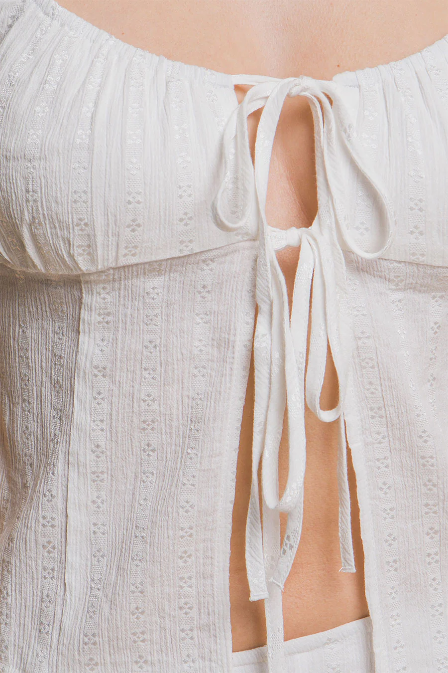 Bohemian Style Textured Tie-Front Sleeveless Top - Image 5