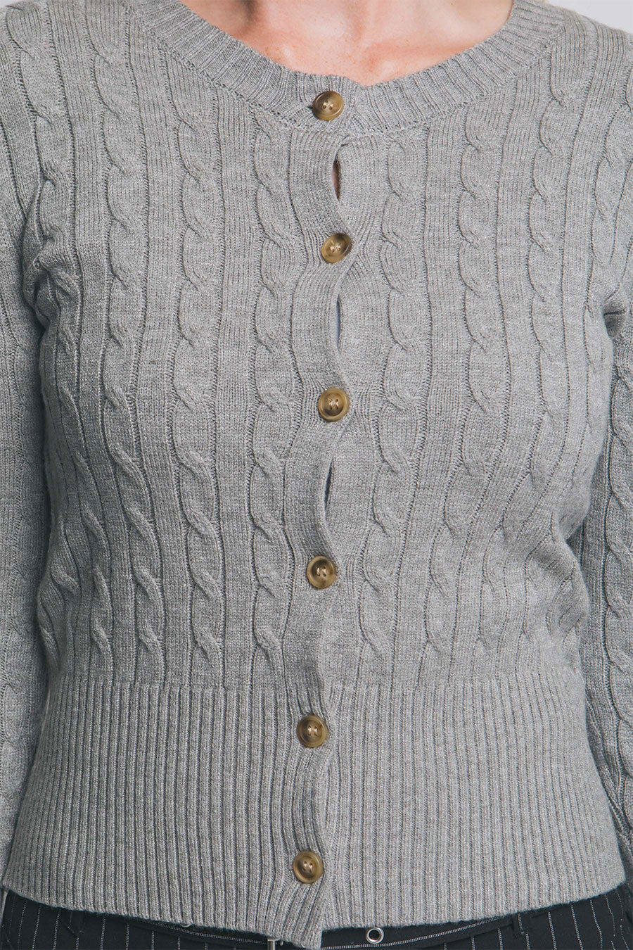 Downtown Girl Cable Knit Button-Front Cardigan Sweater - Image 13