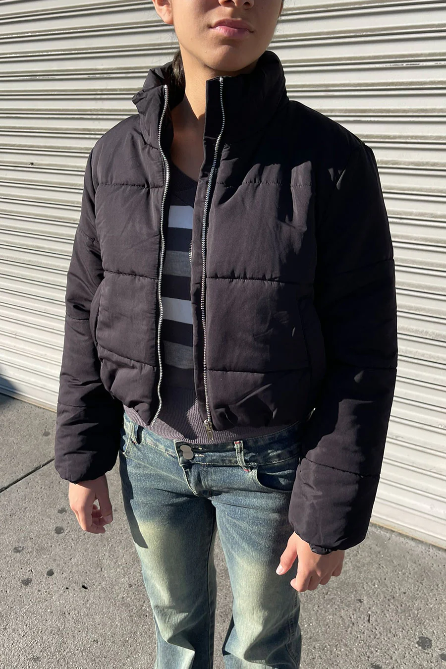 Essential Puffer Jacket With Standing Collar