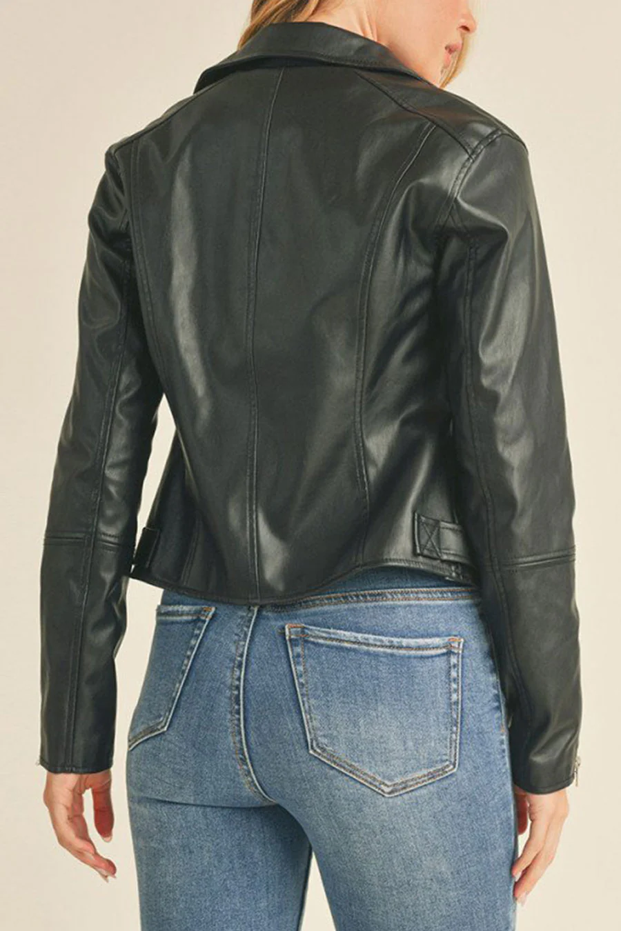 Faux Leather Biker Jacket - Image 13