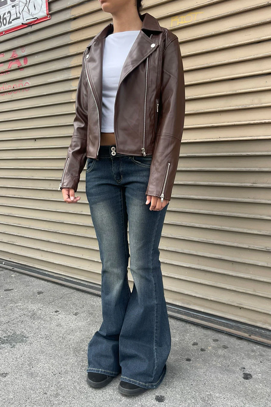 Faux Leather Biker Jacket - Image 7