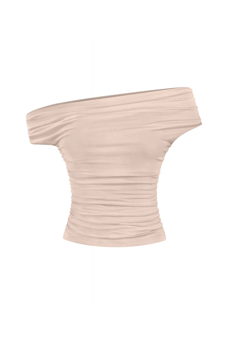 Tresser™ Asymmetrical Off Shoulder Ruched Crop Top (Double-Layer) - Image 13
