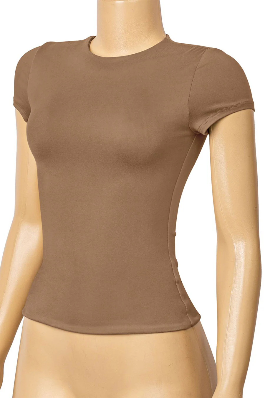 Tresser™ Short Sleeve Round Neck Solid Basic Top (Double-Layer) - Image 10