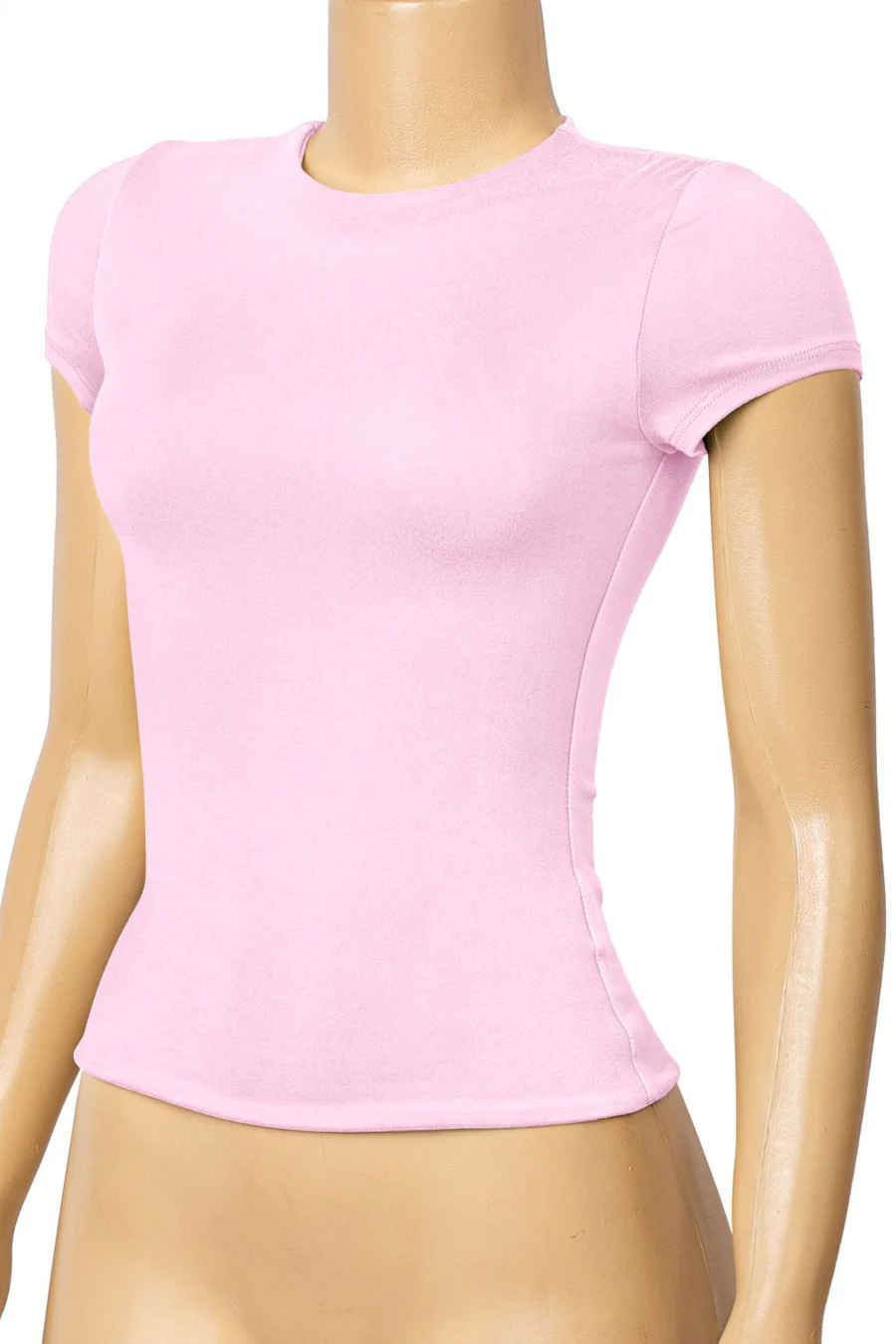 Tresser™ Short Sleeve Round Neck Solid Basic Top (Double-Layer) - Image 14