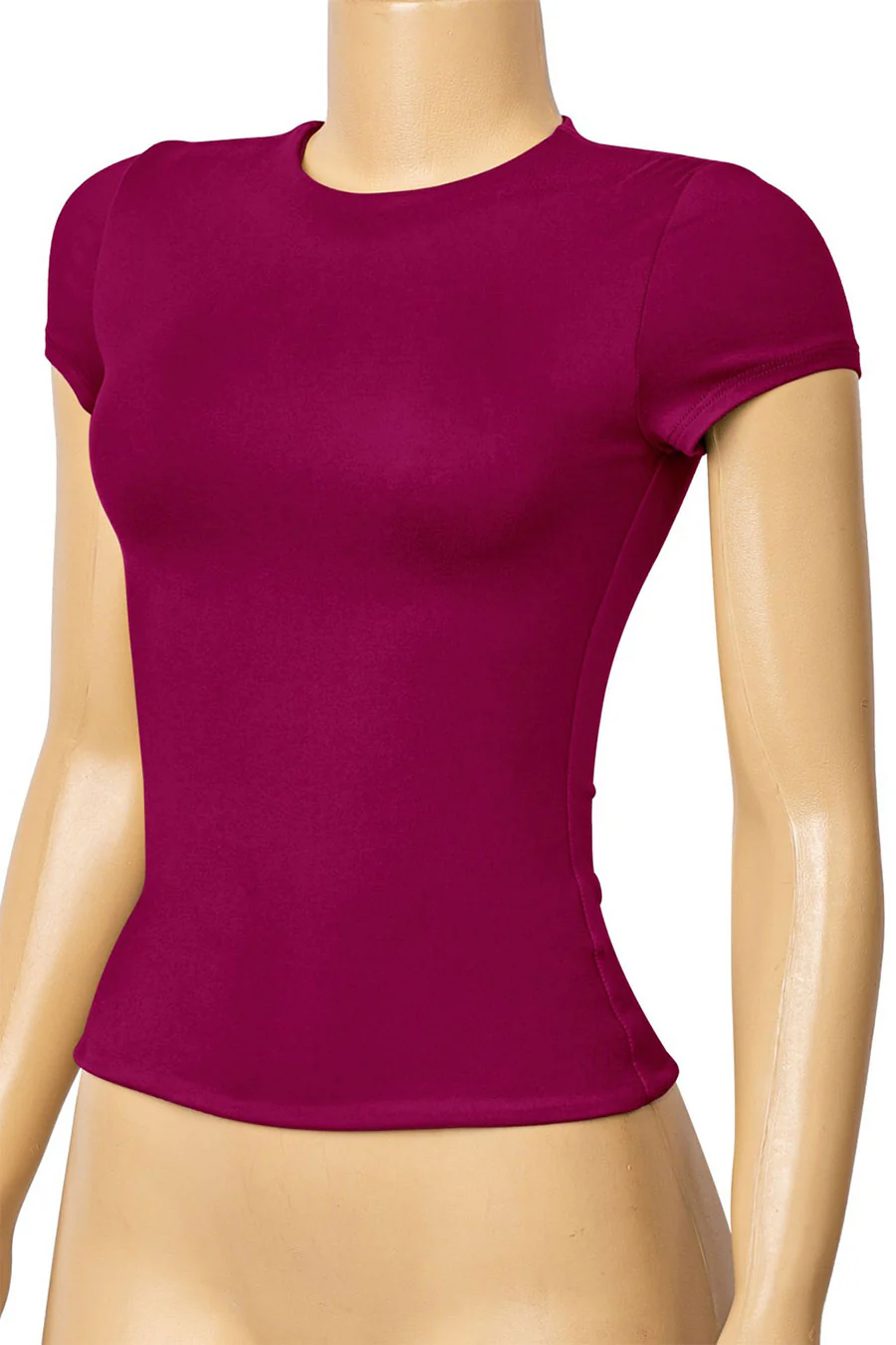 Tresser™ Short Sleeve Round Neck Solid Basic Top (Double-Layer) - Image 8