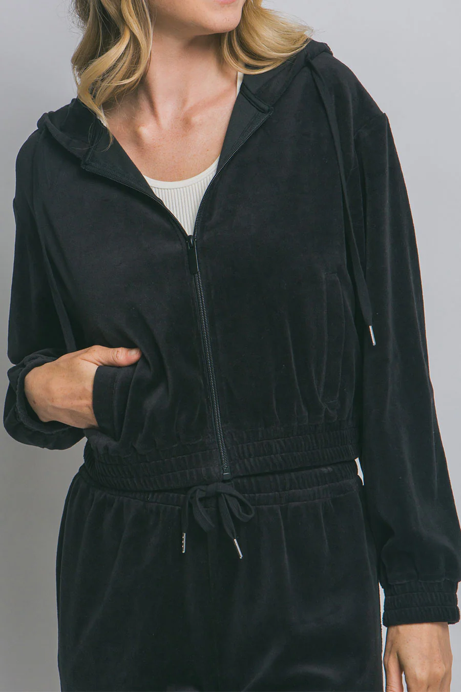 Velour Full-Zip Hoodie Jacket - Image 4