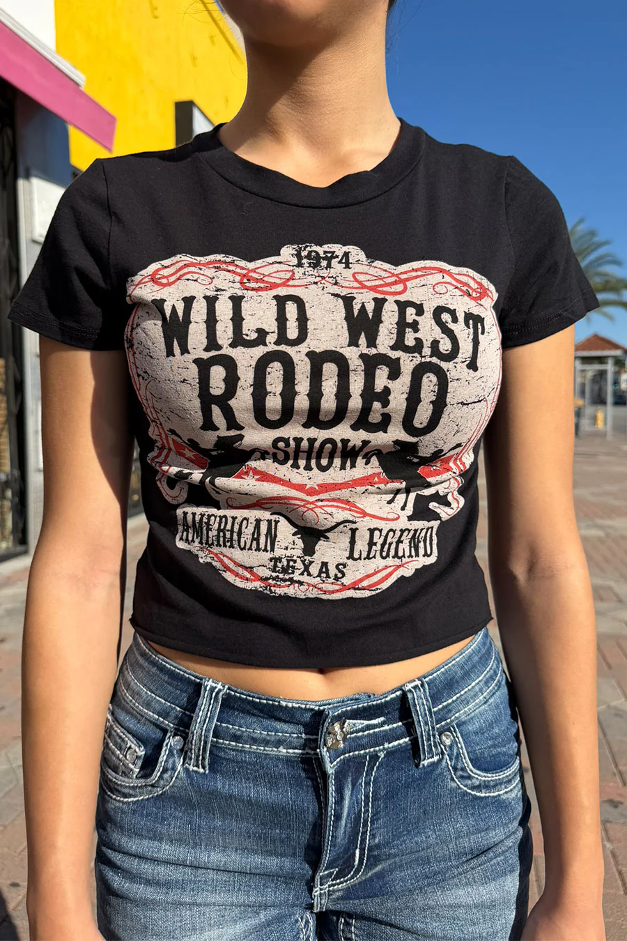 Wild West Rodeo Western Graphic Crop Tee - Image 2