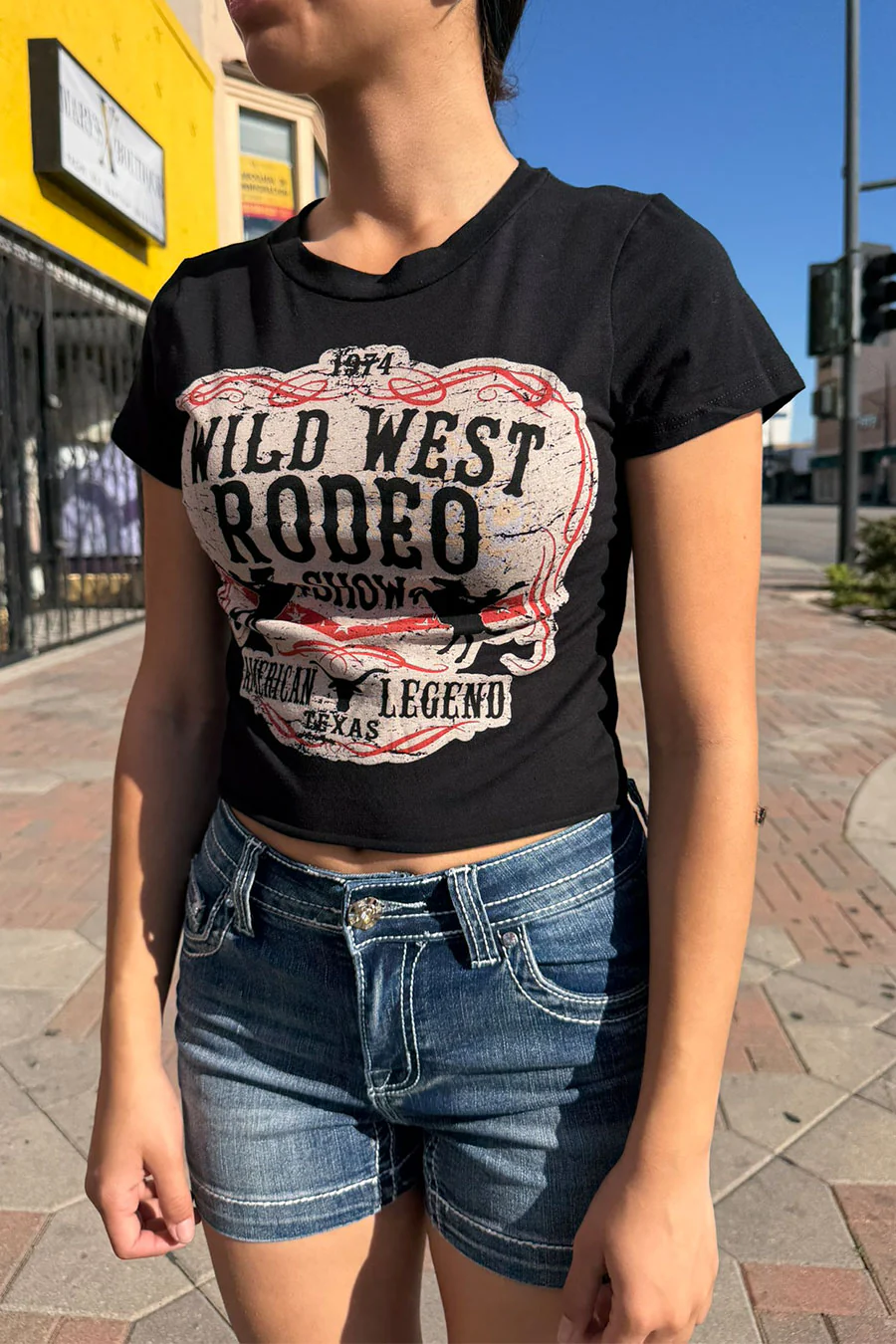 Wild West Rodeo Western Graphic Crop Tee - Image 3